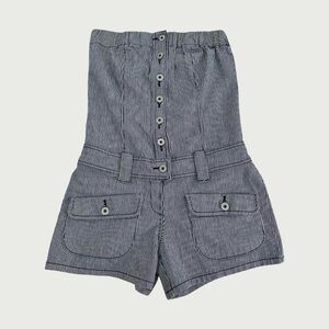 Pinstripe Denim Romper